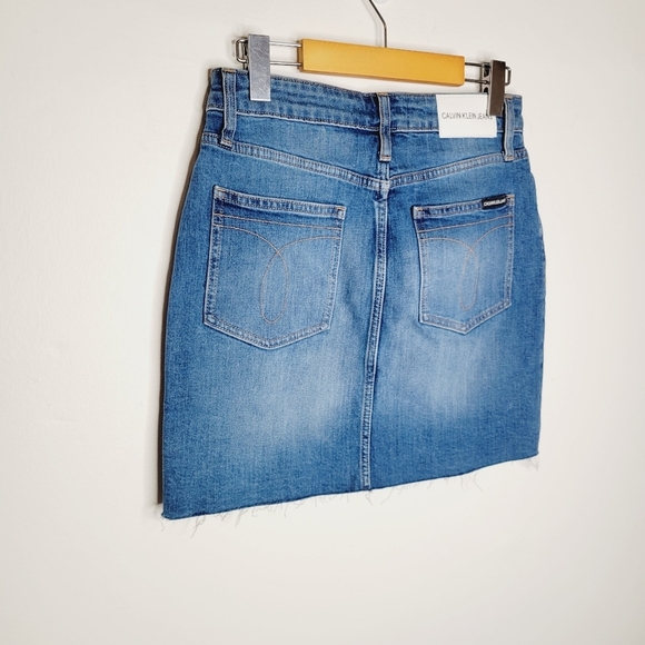 Calvin Klein Jeans Distressed Denim Skirt - Picture 6 of 8
